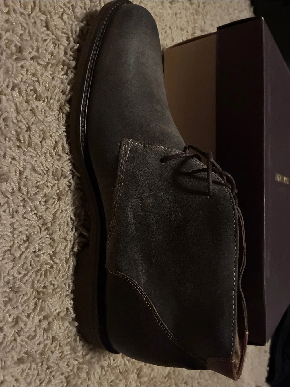 Johnston & Murphy Men's Copeland Gray WR Oiled Suede Chukka Boots- Size 13